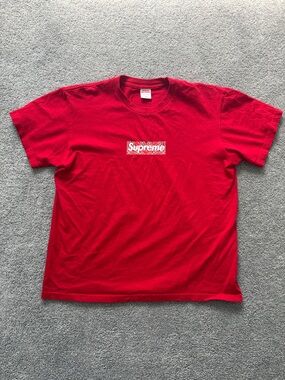 Supreme Red Paisley Box Logo Tee
